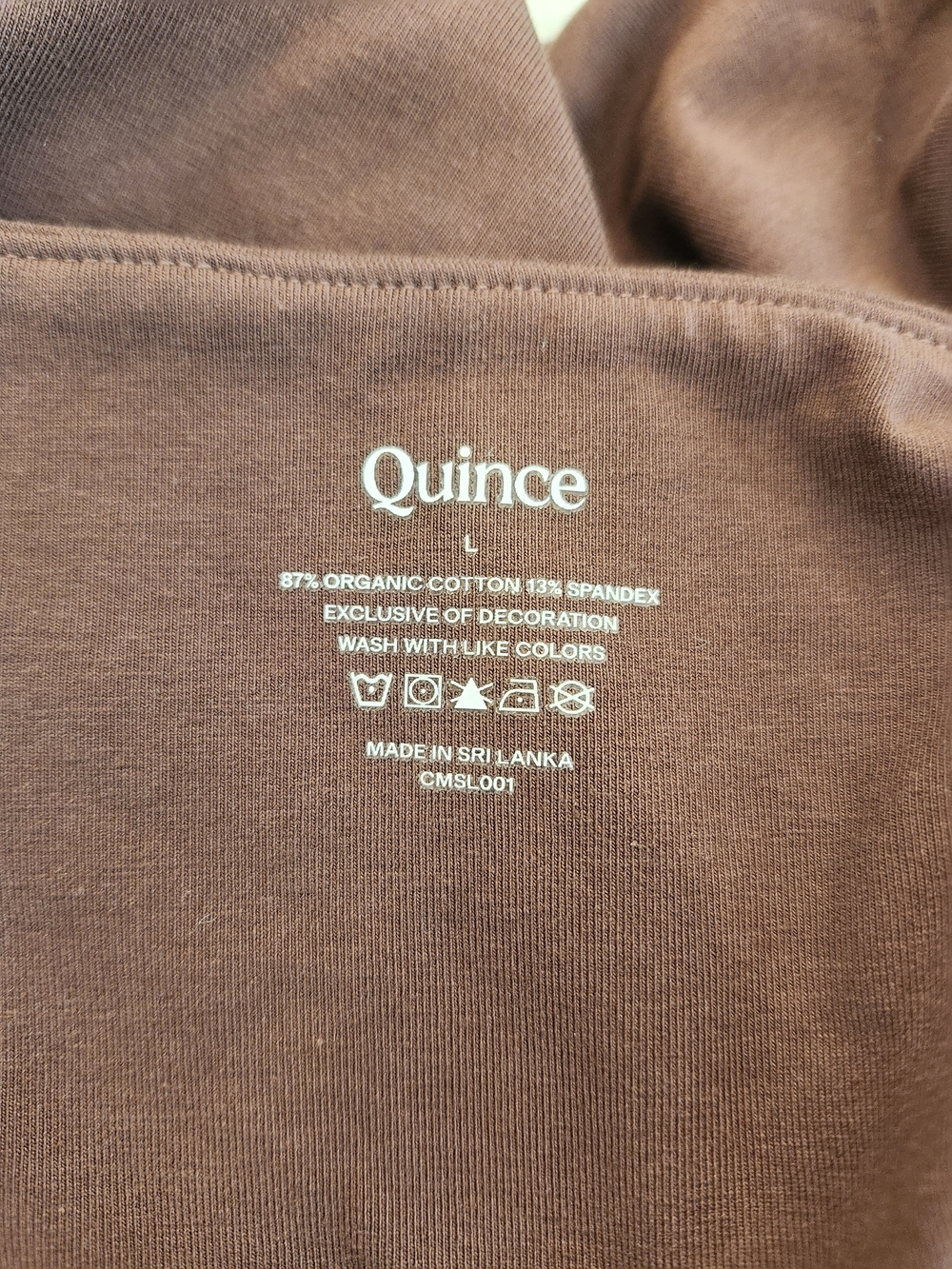 Quince Stretch Cotton Jersey Square Neck Tank Bodysuit Cocoa Large NWT - Picture 8 of 8